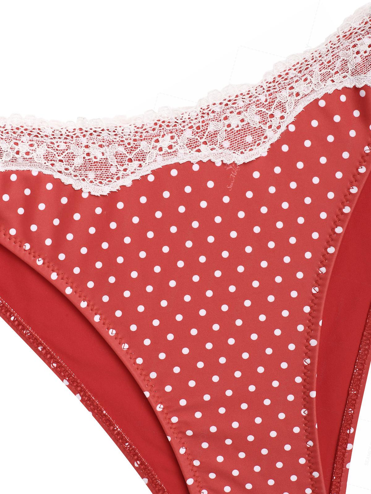 Seamolly Retro Pin-Up Vintage Polka Dot Spitzen-Haltertop & Tankini-Hose mit vollständiger Bedeckung - Image 7