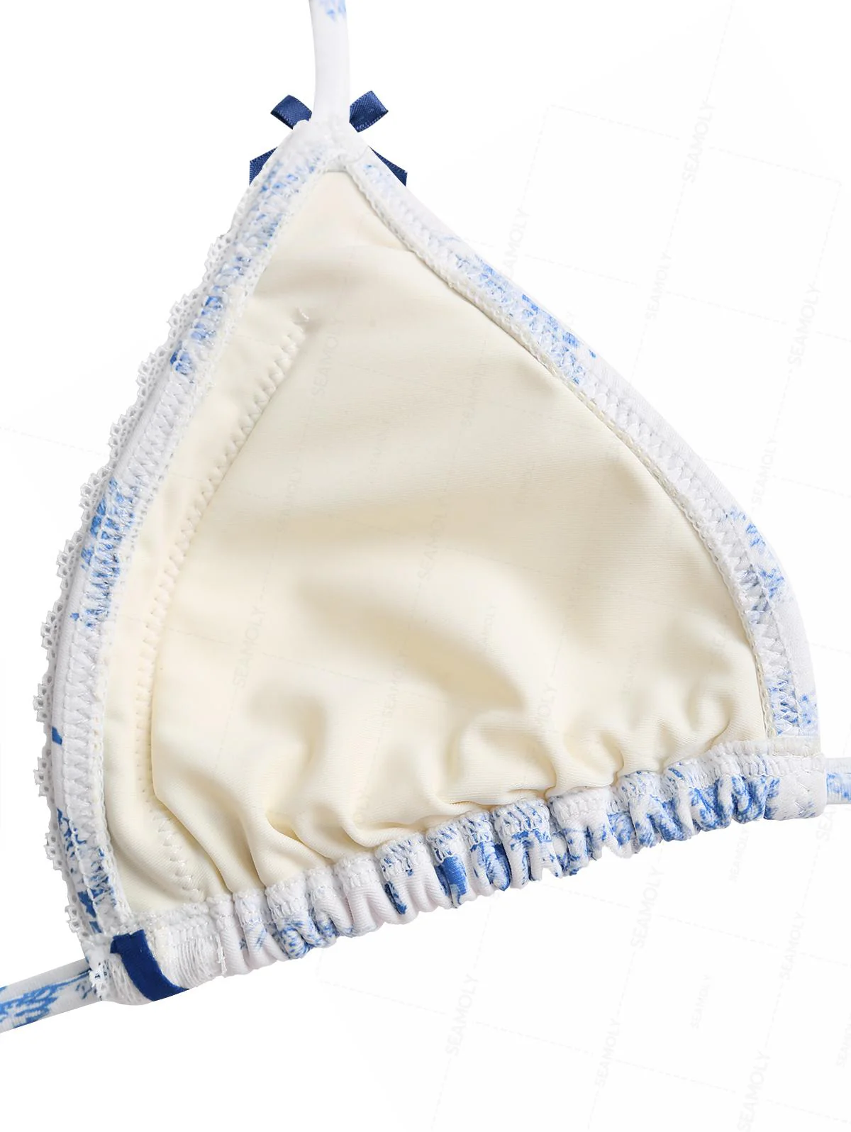 Seamolly – Bikini-Set mit Toile-de-Jouy-Print, Spitze, Schleife und Neckholder, Triangel-Bikini mit seitlicher Schnürung - Image 4