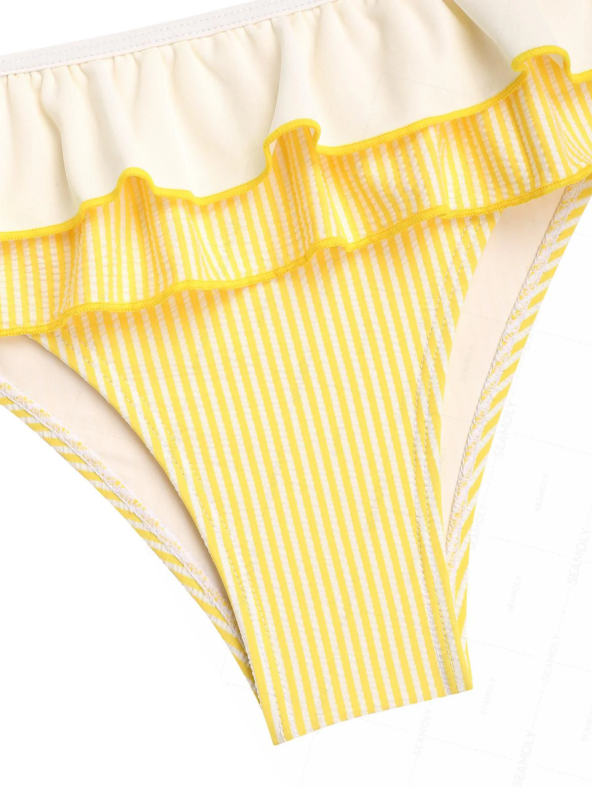 Seamolly Bikini-Set mit Kontrastbündchen, Streifen, Lagen, Schößchen, Neckholder, Triangel-Schnitt und Rock - Image 12
