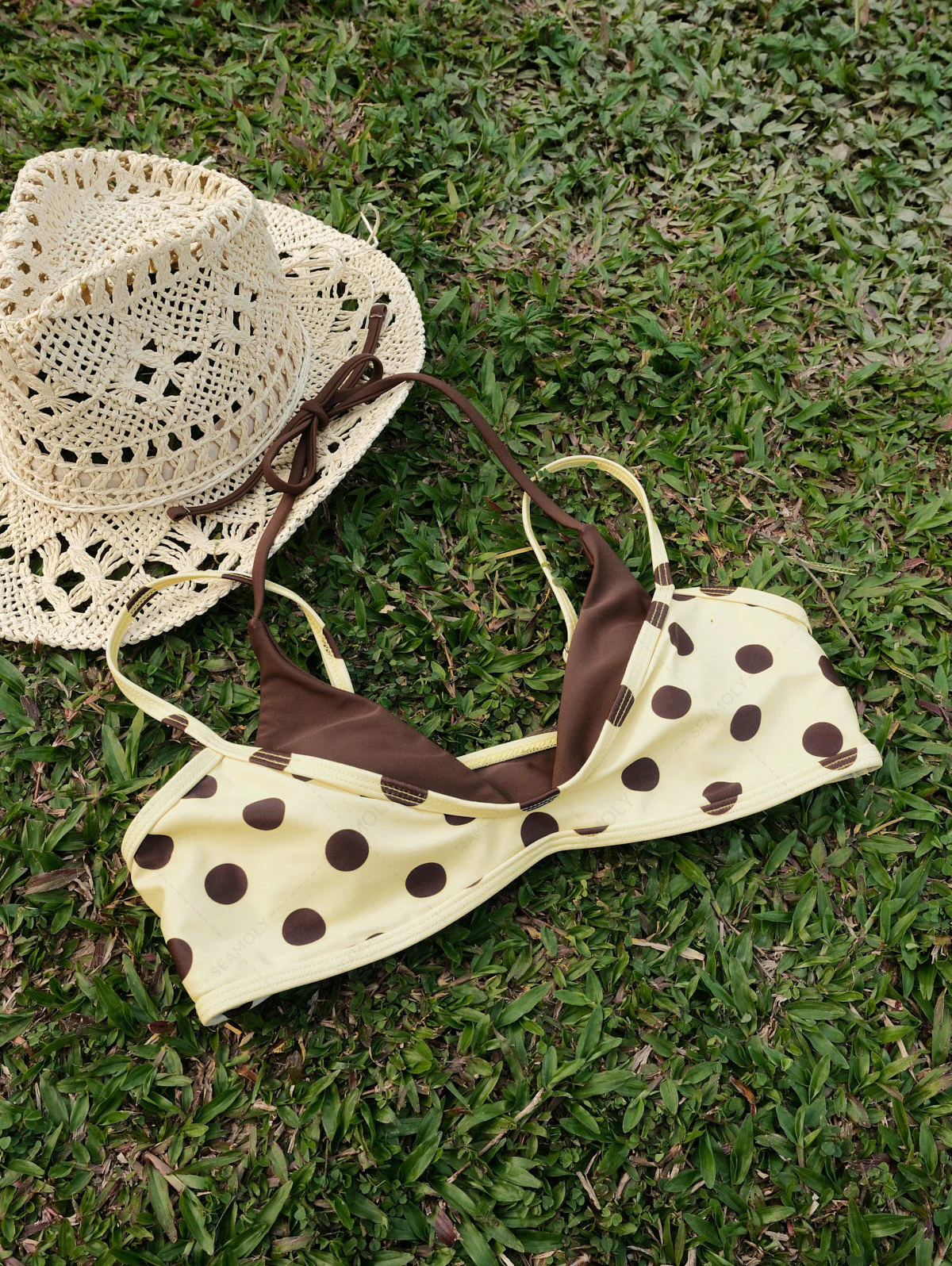 Seamolly Bikini-Set mit kontrastfarbenem Polka-Dot-Print und doppelter Lage - Image 3