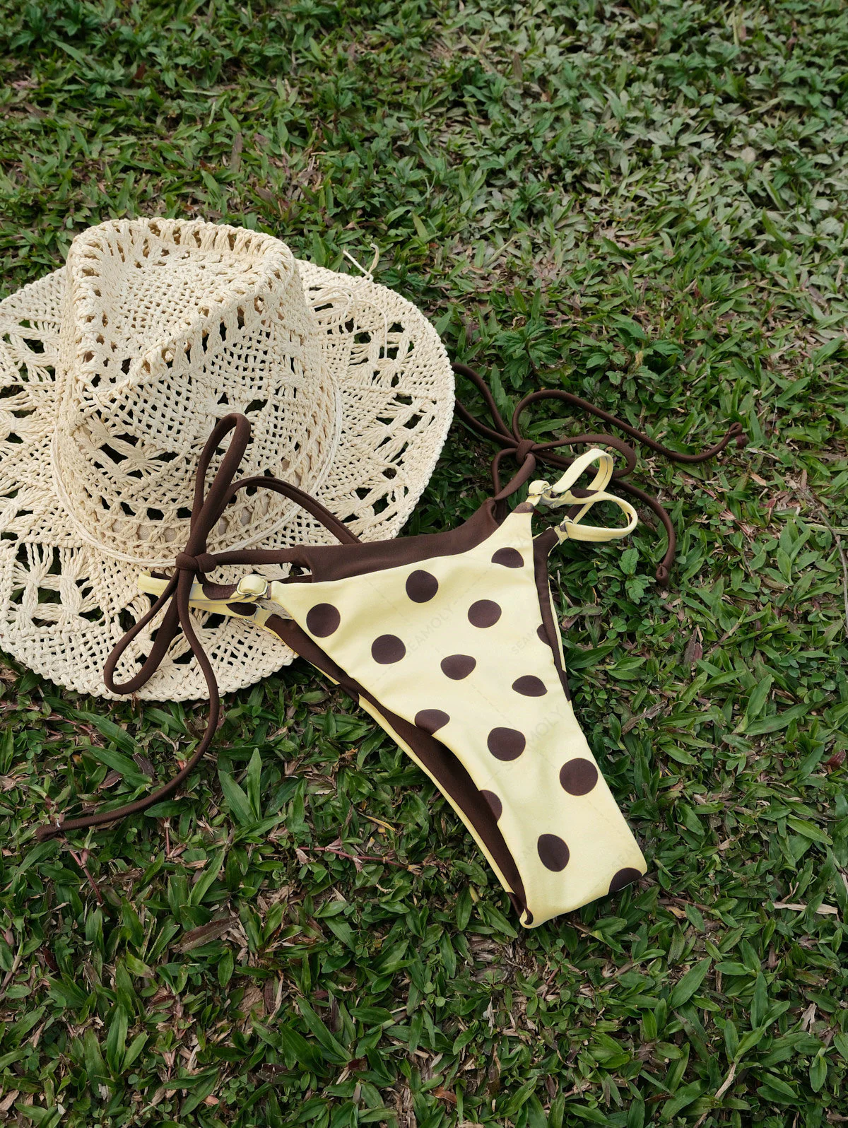Seamolly Bikini-Set mit kontrastfarbenem Polka-Dot-Print und doppelter Lage - Image 4