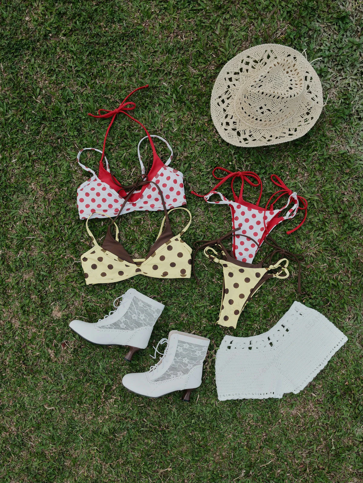 Seamolly Bikini-Set mit kontrastfarbenem Polka-Dot-Print und doppelter Lage - Image 5