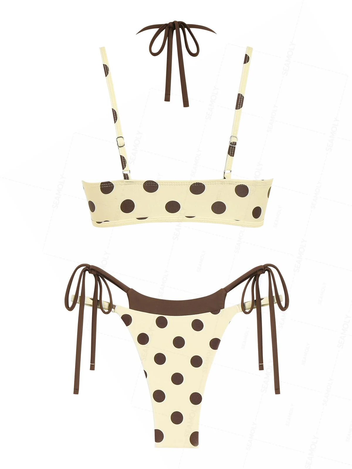 Seamolly Bikini-Set mit kontrastfarbenem Polka-Dot-Print und doppelter Lage - Image 6