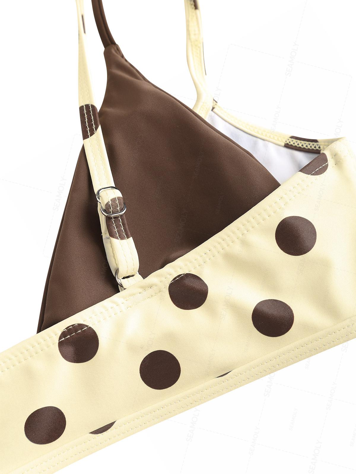 Seamolly Bikini-Set mit kontrastfarbenem Polka-Dot-Print und doppelter Lage - Image 8