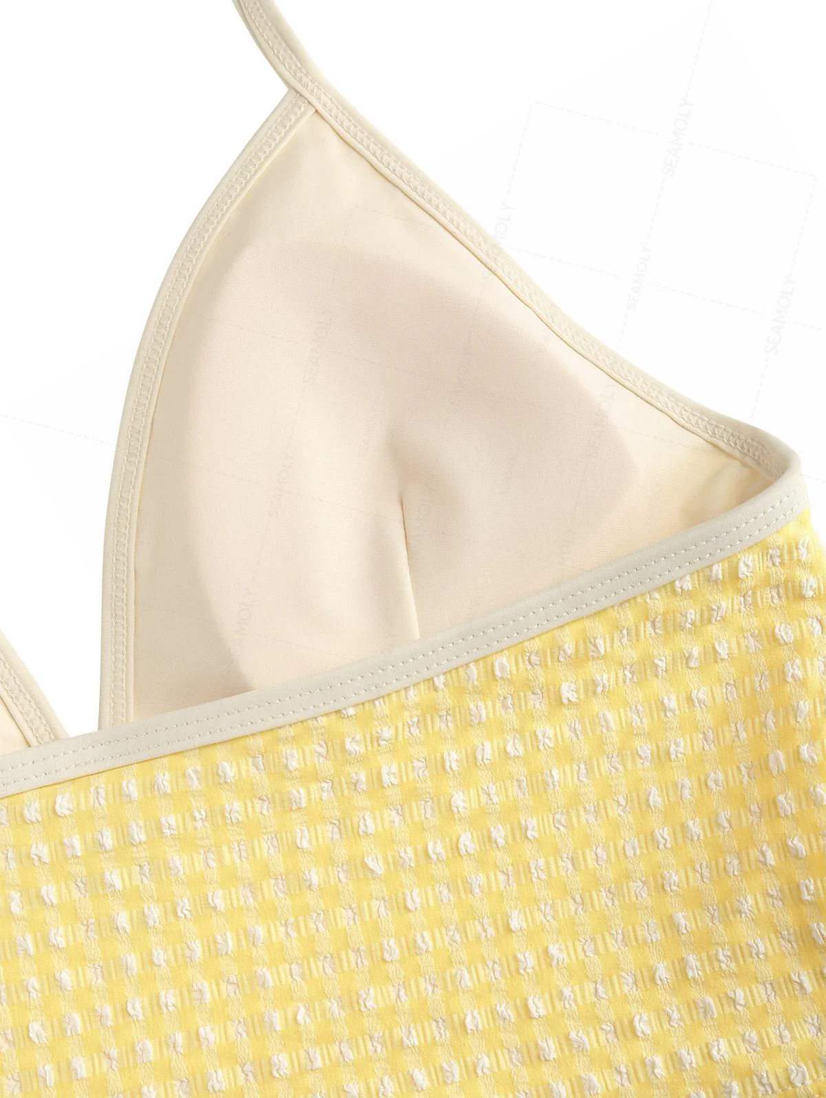 Seamolly Gingham Neckholder-Tankini-Set mit Cut-Outs, seitlichen Bindebändern und frechem Schnitt - Image 4