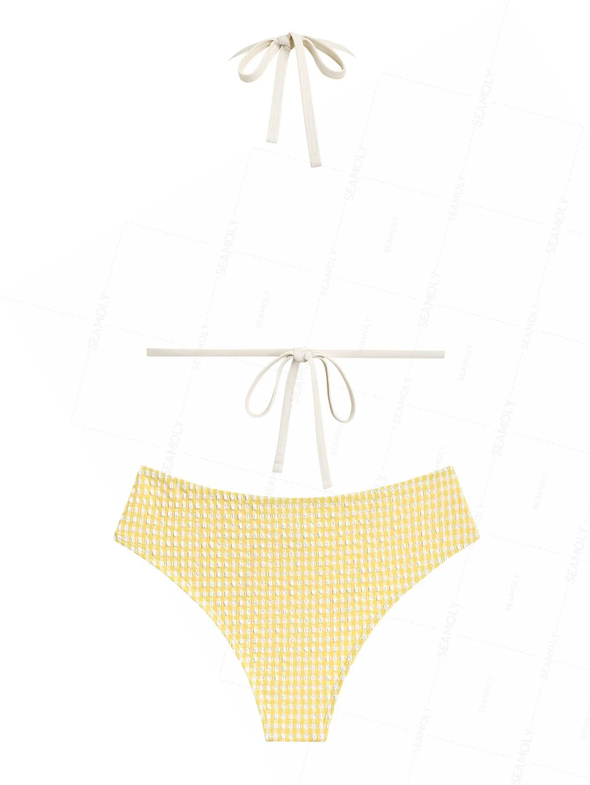 Seamolly Bikini-Set mit Vichy-Karo-Muster, Ösen und Schnürung - Image 11