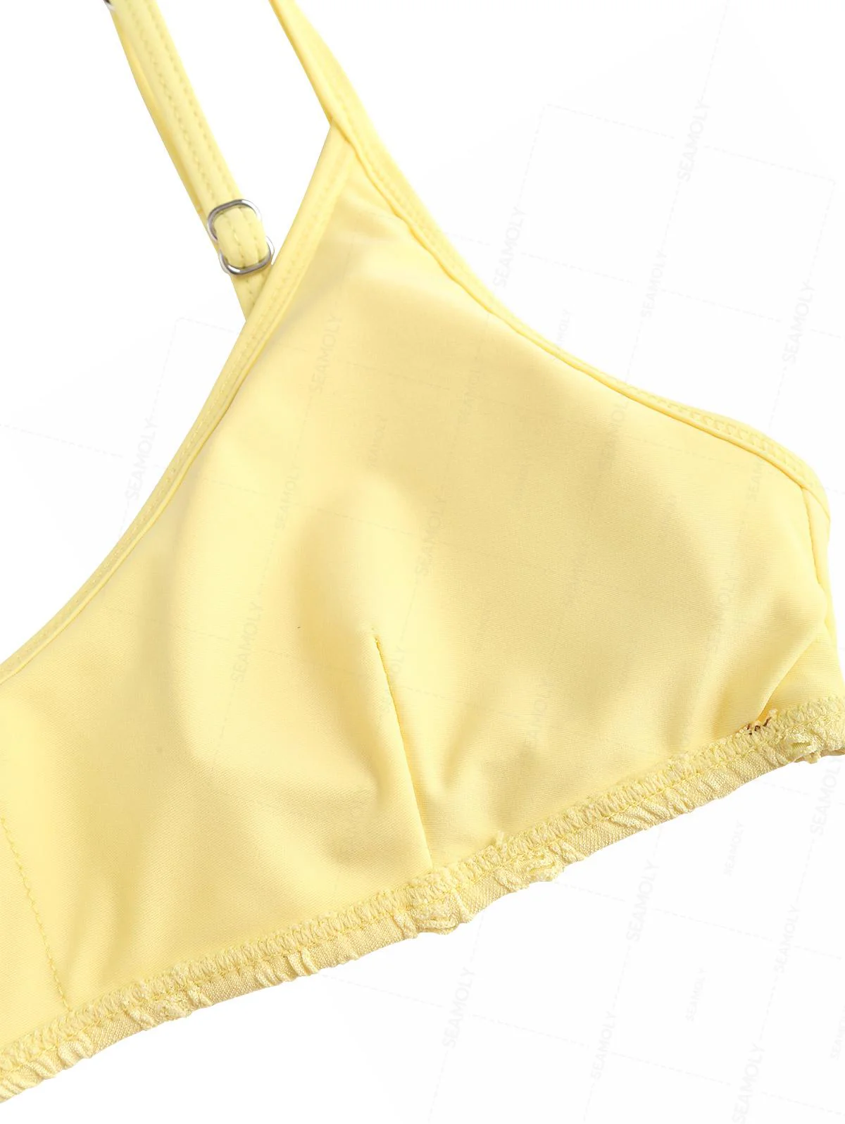 Seamolly Jacquard Bowknot Tank Style Cheeky Boyshorts Bikini Set - Image 4