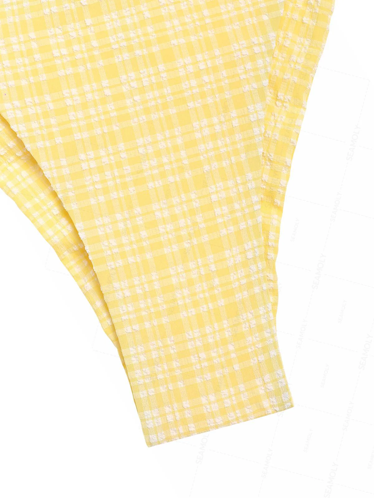 Seamolly kariertes Neckholder-Triangel-Oberteil mit Schleife und freches Bikini-Set mit brasilianischem Unterteil - Image 5