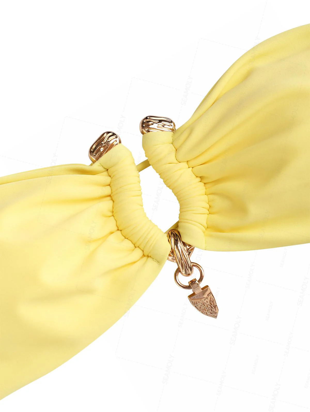 Seamolly Bikini-Set mit gerafftem U-Ring-Bandeau-Top und frechem brasilianischem Höschen - Image 3