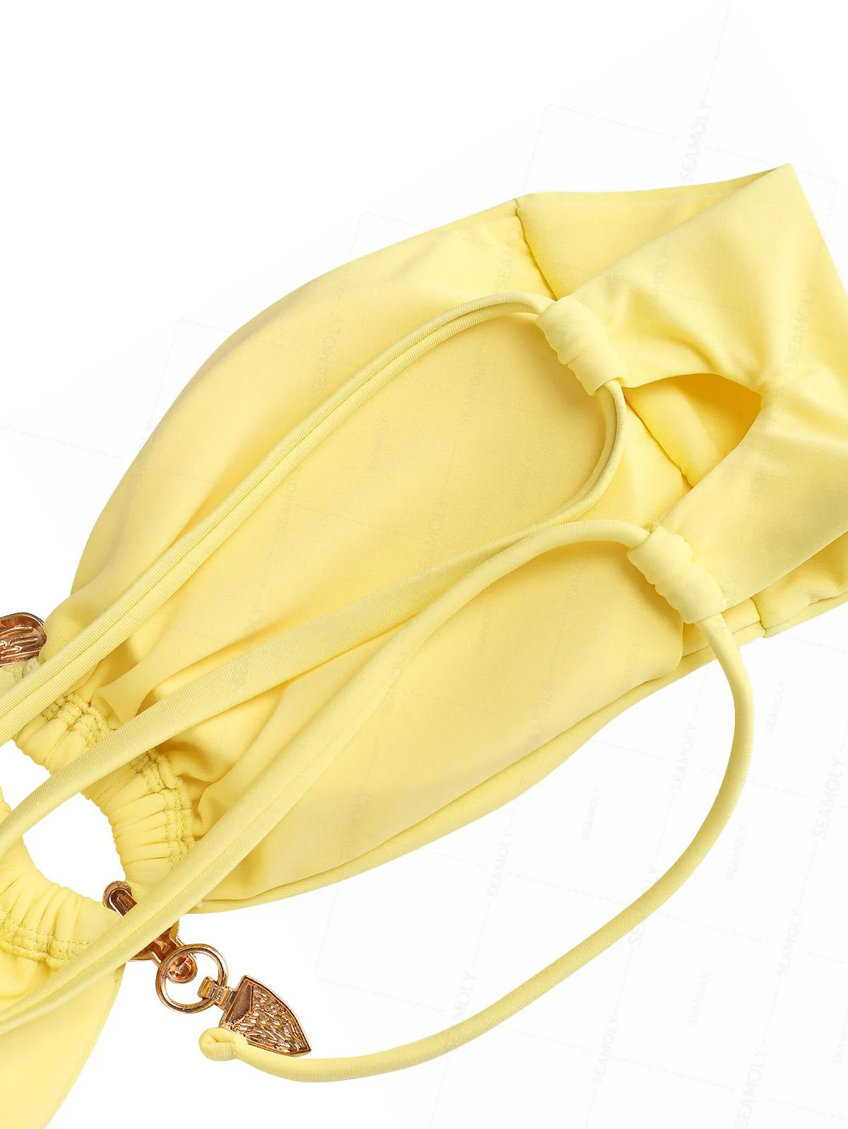Seamolly Bikini-Set mit gerafftem U-Ring-Bandeau-Top und frechem brasilianischem Höschen - Image 4