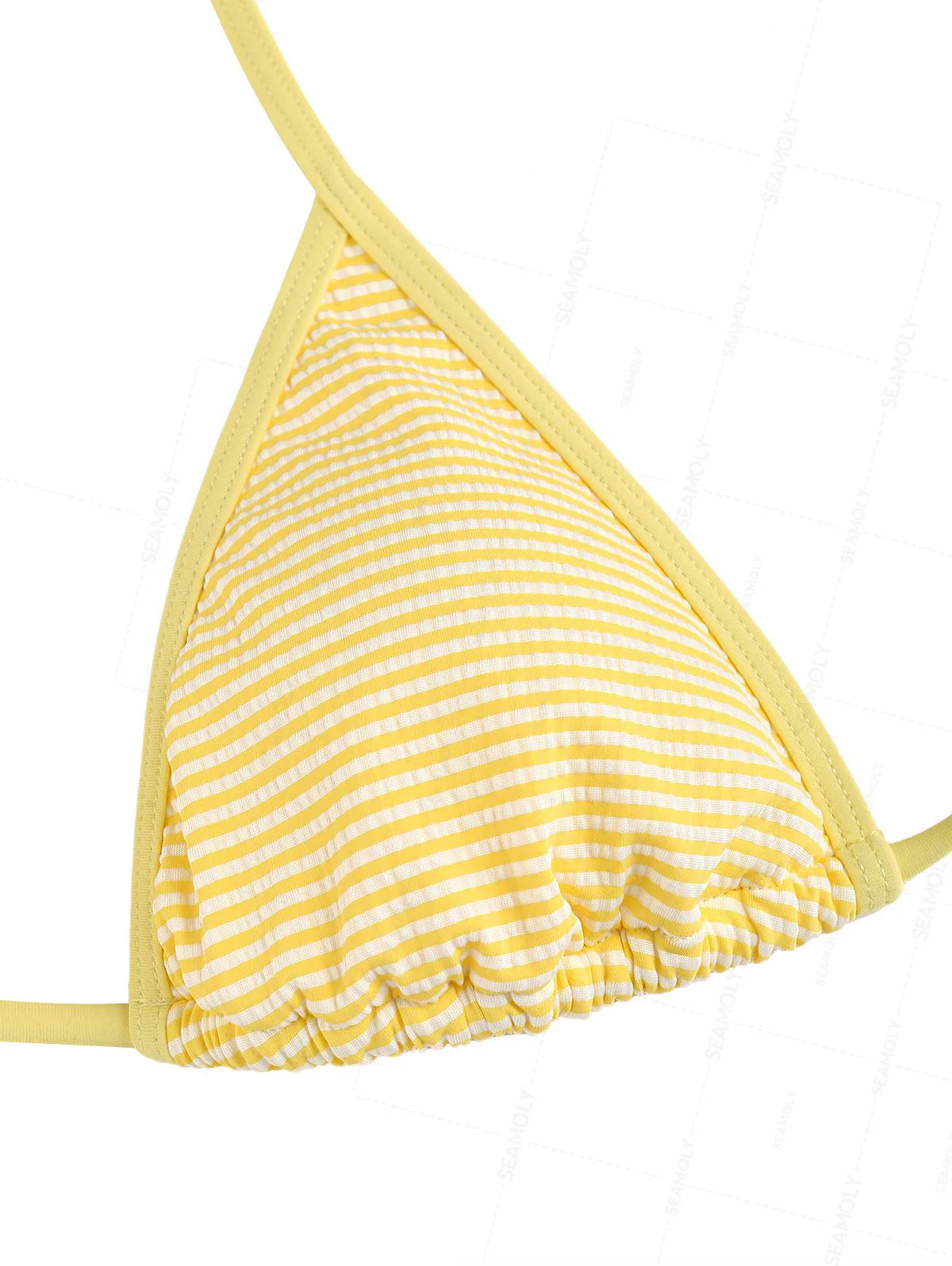 Seamolly Bikini-Set mit Streifen, kontrastfarbener Einfassung und gerafftem Schößchen - Image 3