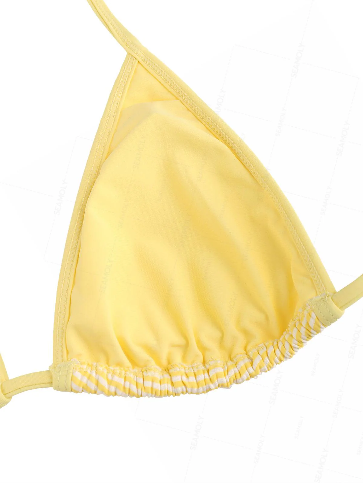 Seamolly Bikini-Set mit Streifen, kontrastfarbener Einfassung und gerafftem Schößchen - Image 4
