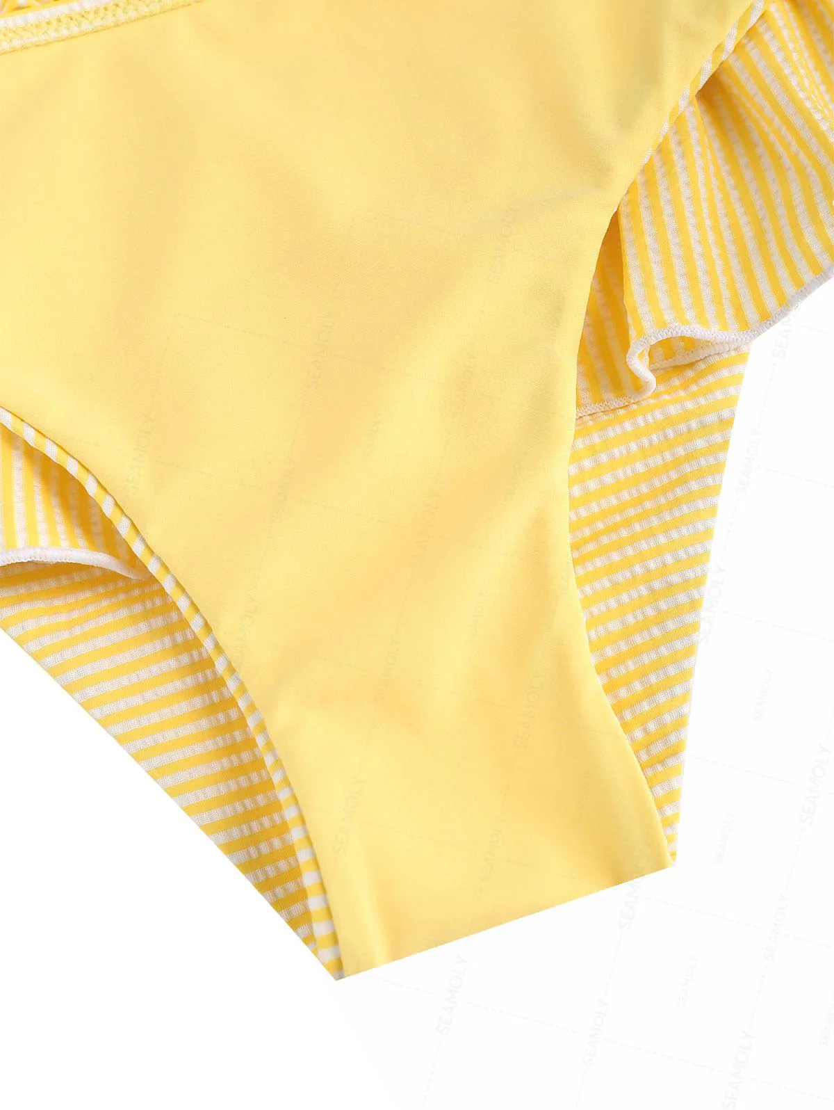 Seamolly Bikini-Set mit Streifen, kontrastfarbener Einfassung und gerafftem Schößchen - Image 6