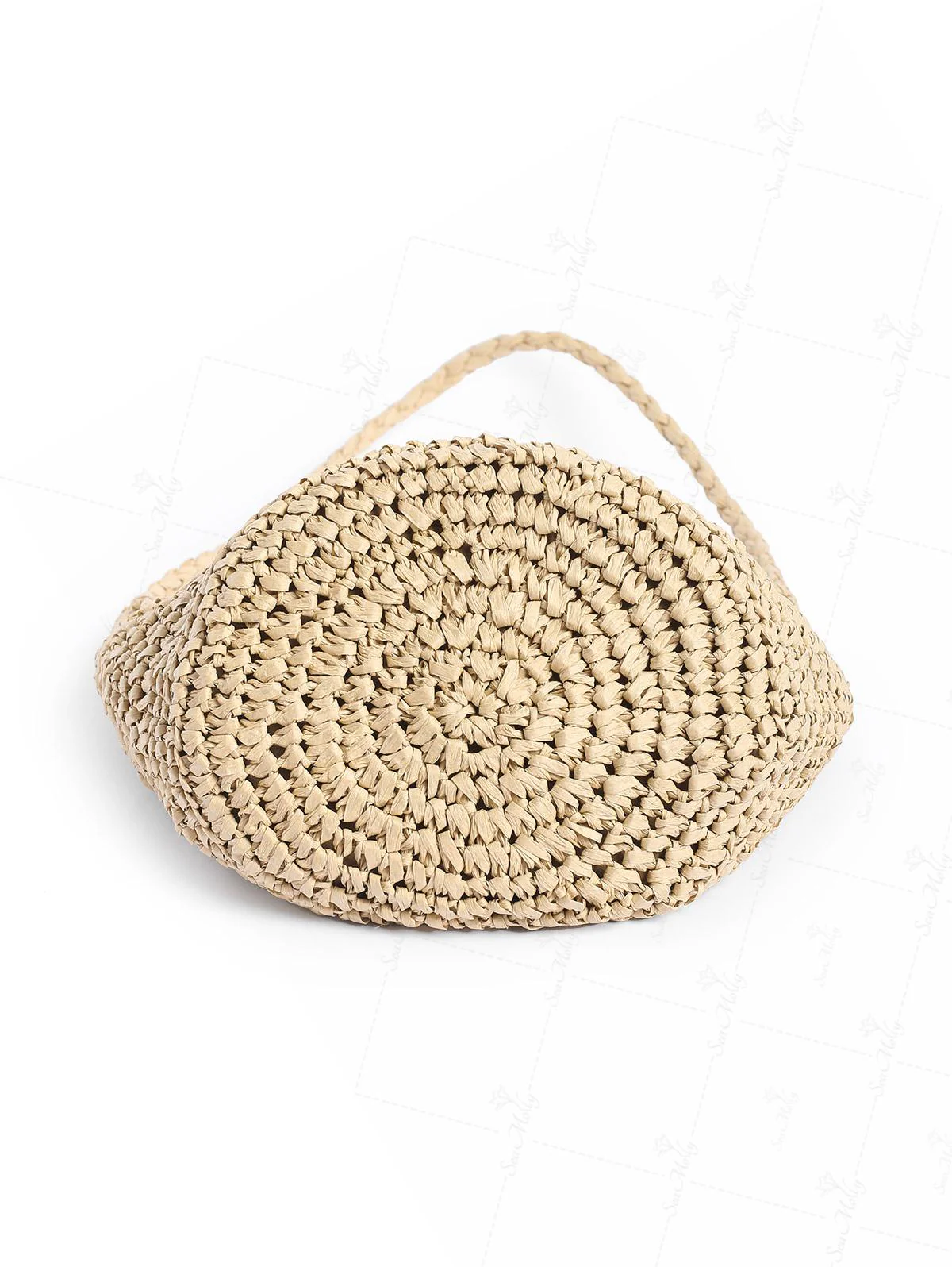 Urlaub Einfarbige Aushöhlen Stroh Schultertasche - Image 3
