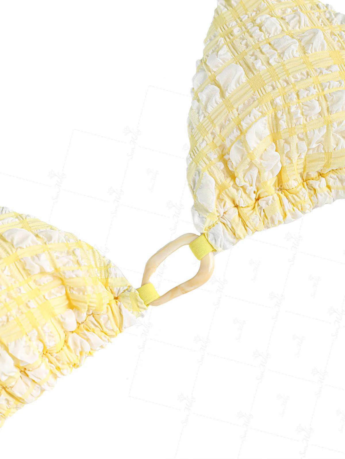 Seamolly strukturiertes Neckholder-Triangel-Bikini-Set mit Schleifendekor und seitlicher Bindung - Image 8