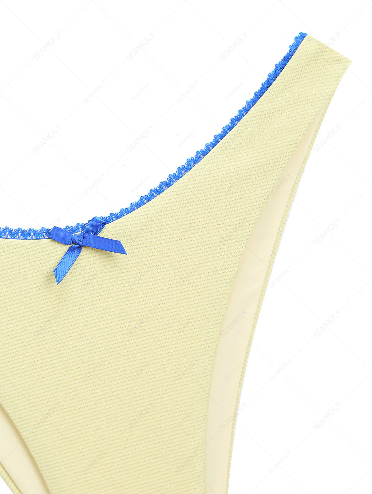 Gelbe, glitzernde Bikinihose mit Schleife aus Spitze - Image 3